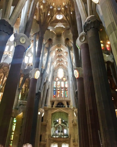 Sagrada familia barcelona spain inside