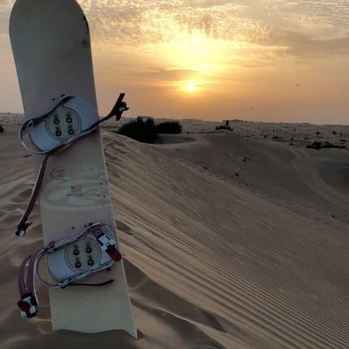 Sandboarding in the desert