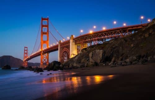 Golden Gate Bridge At Night View