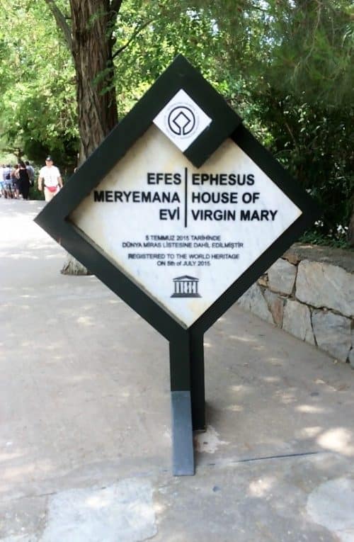 Ephesus house of virgin mary sign