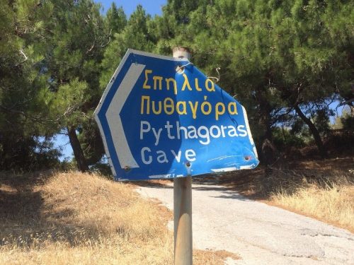Pythagoras cave sign